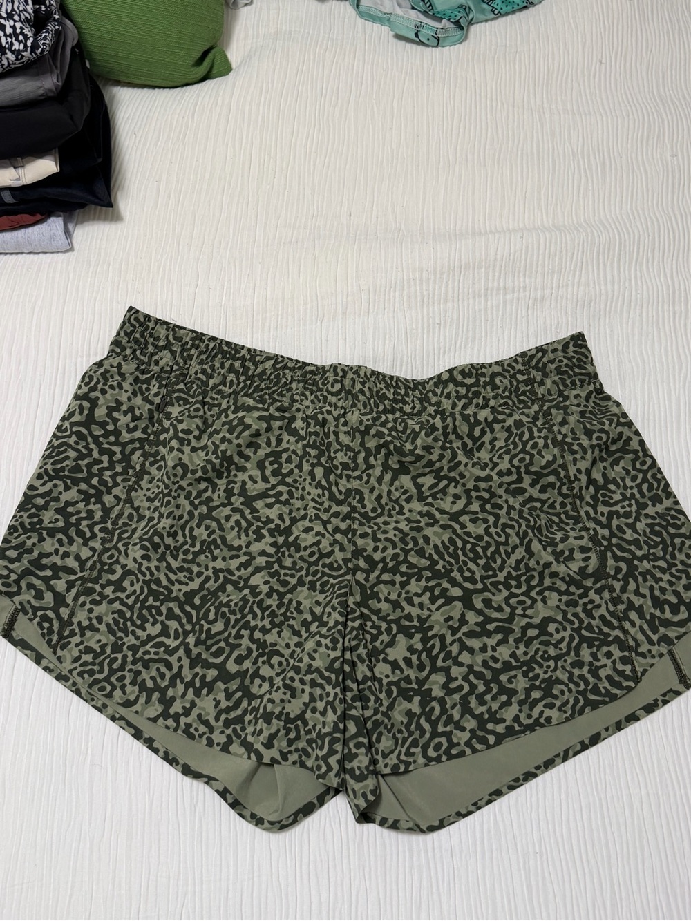 Athleta Green Cheetah Print Athletic Shorts